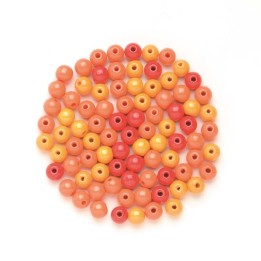 Perles bois 4mm 155p.orange-m. FSC