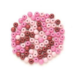 Holzperle 4mm 155 Stück rosa-mix