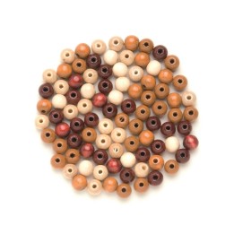 Holzperle 4mm 155 Stück braun-mix