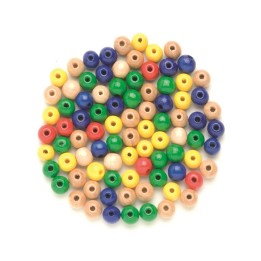 Holzperle 4mm 155 Stück bunt-mix