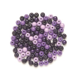Holzperle 8mm 80 Stück lila-mix