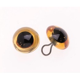 Augen Glas/Oese bernstein 10mm, 2 Stück