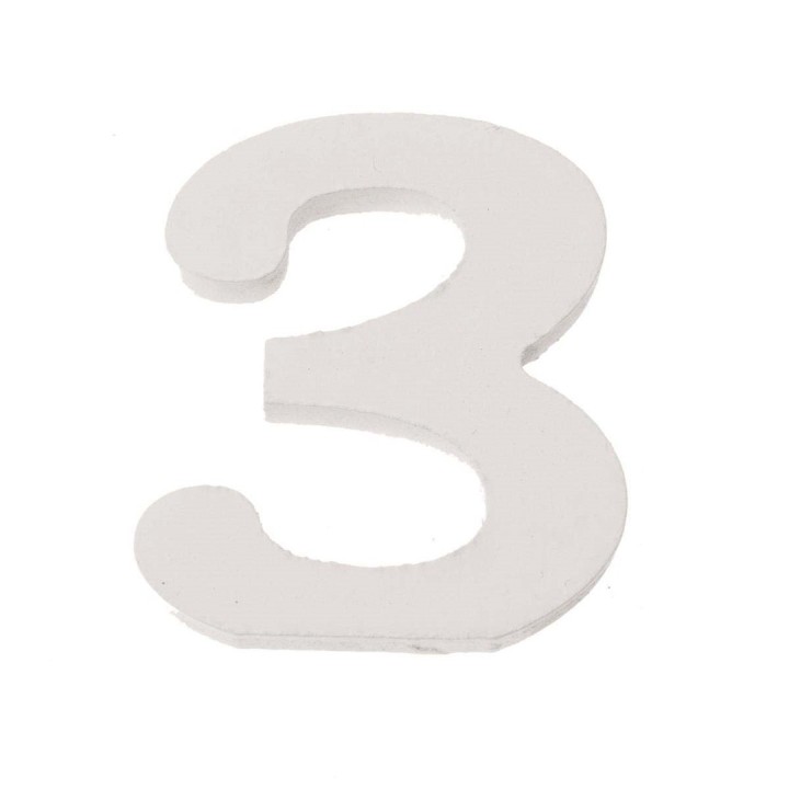 Zahl 3 MDF 5,5x0,9cm 1St