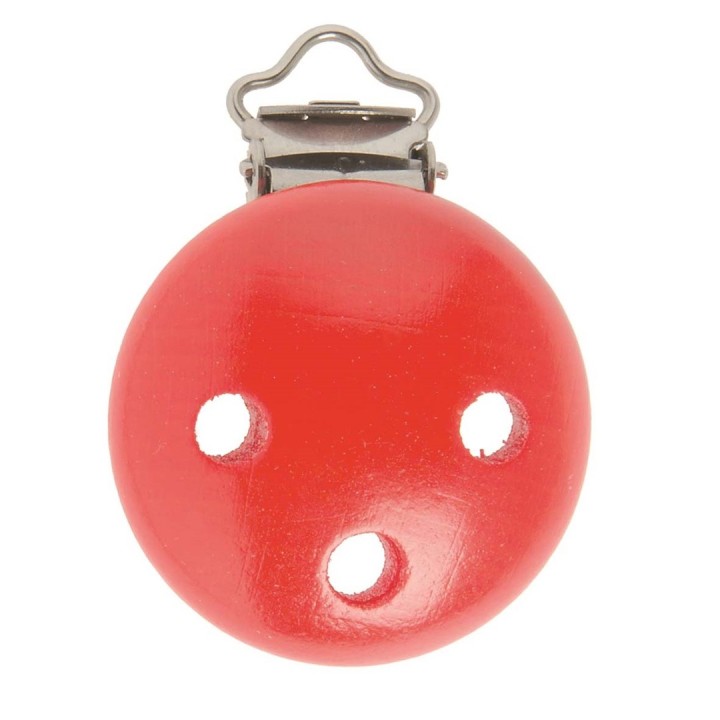 Clips de collier à tétine 35mm, érable, rouge 1pcs FSC
