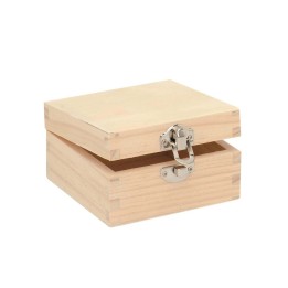 Holzbox quadrtatisch 10x10x5,5cm