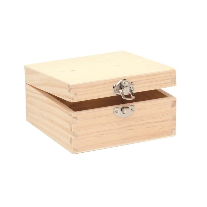 Holzbox quadrtatisch 13x13x7cm