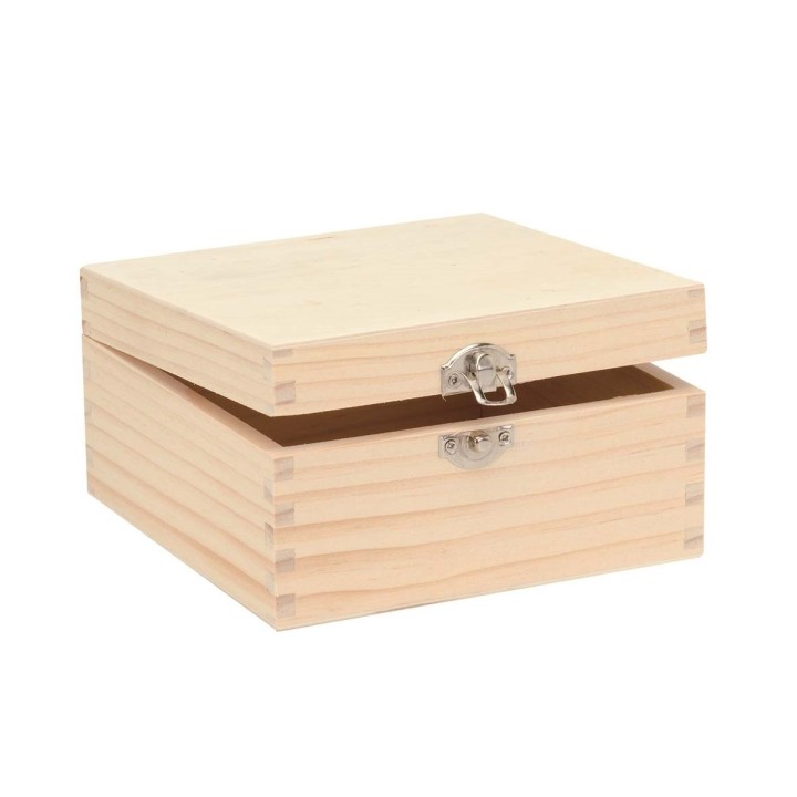 Holzbox quadrtatisch 16x16x8,5cm