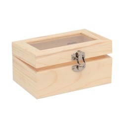 Holzbox mit Acrylglas 15x10x8cm