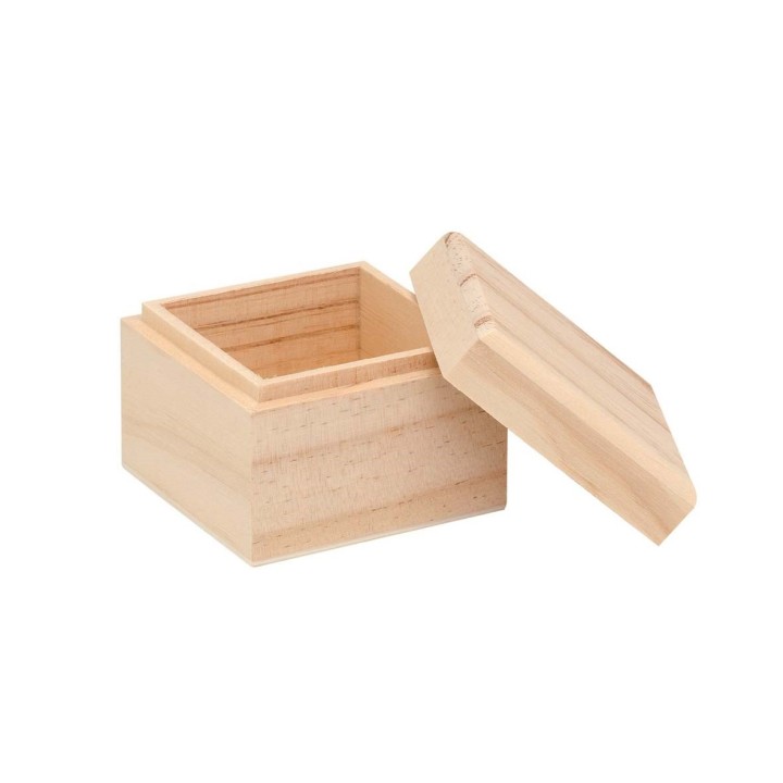 Holzbox quadratisch 7,5x7,5x6cm