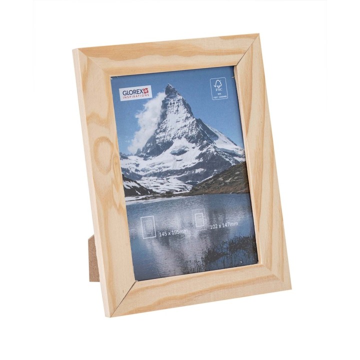 Holz-Bilderrahmen mit Glas 15x19,5cm
