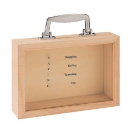 Tirelire en bois 22x16x5,5cm FSC Paulownia