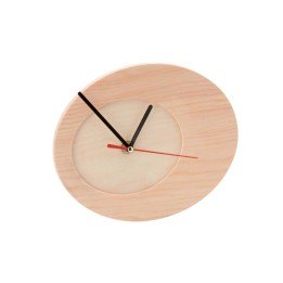 Holz-Uhr oval 17x20cm