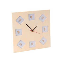 Clock w/picture 30x30x25cm FSC