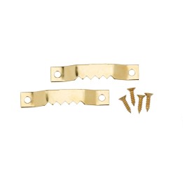 Bilderrahmen Aufhänger 2 Stück mit 4 Schrauben 40mm goldfarben