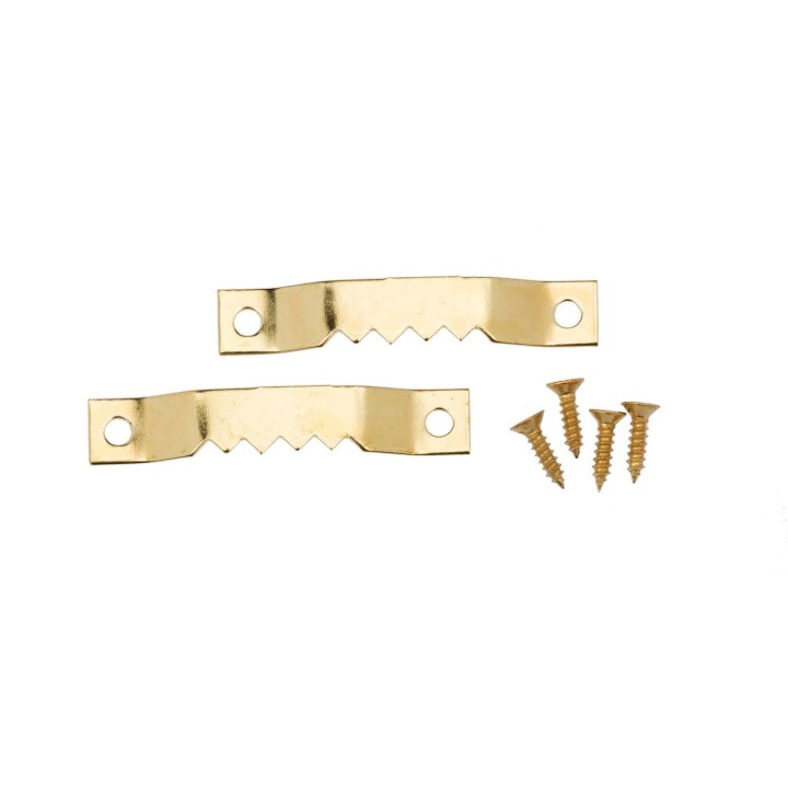 Bilderrahmen Aufhänger 2 Stück mit 4 Schrauben 40mm goldfarben