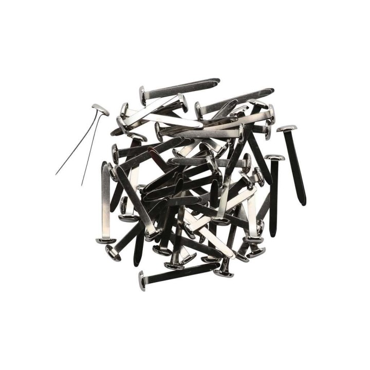 Musterbeutelklammer 30mm, 50 Stück silberfarben