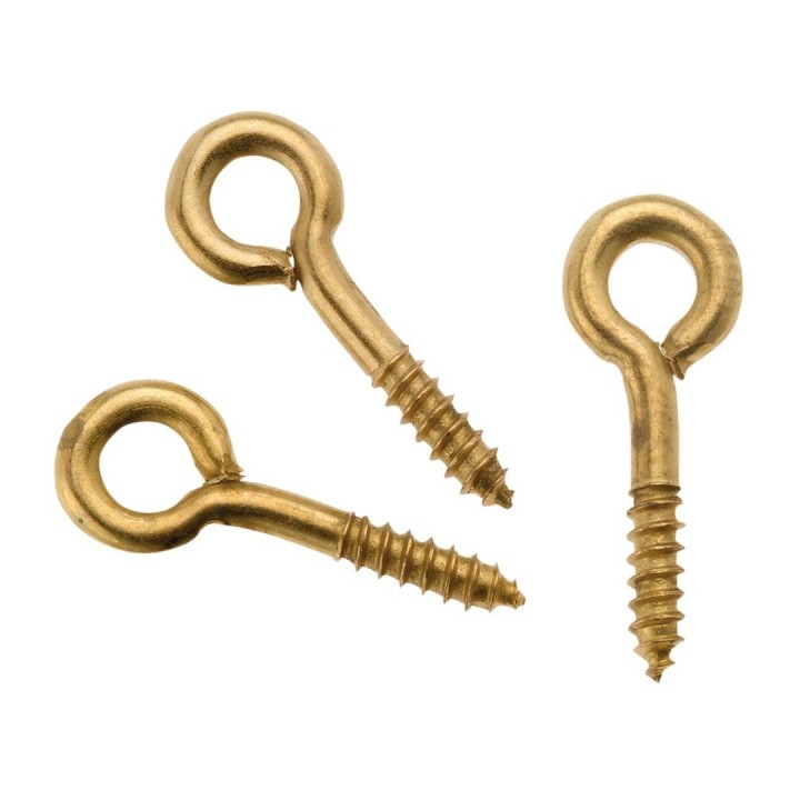 Piton mini 8 x 3 mm fermé / laitonné 24 pces