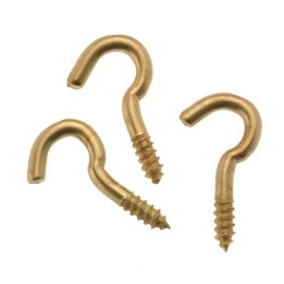 Schraubhaken 8x3mm 24 Stück vermessingt, offen