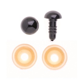 Augen, Kunststoff braun 12mm, 2 Stück