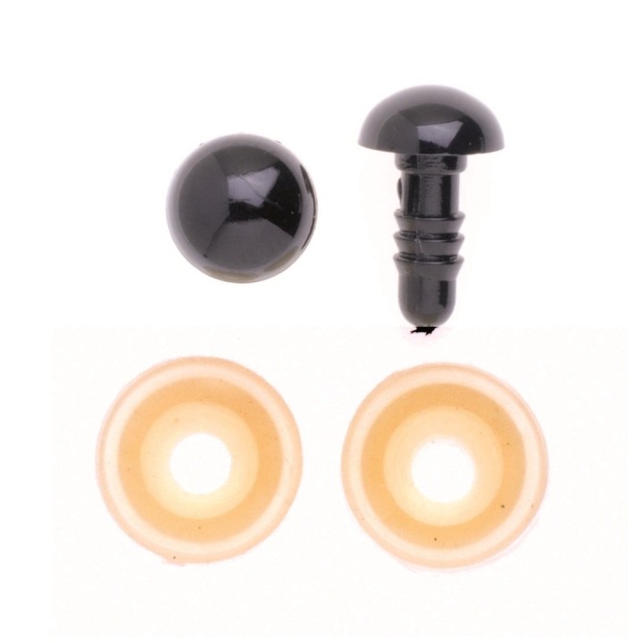 Augen, Kunststoff braun 12mm, 2 Stück