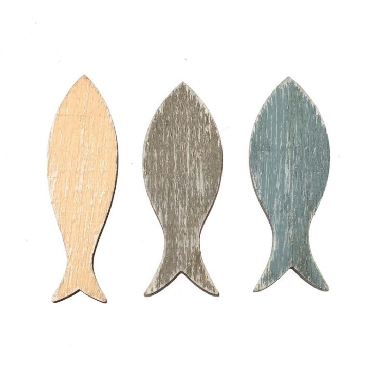Holzfische 24 Stück 6,8x2,3x0,5cm