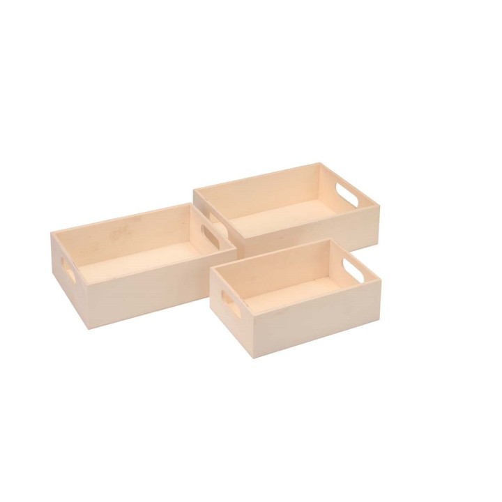 Mini-Tablettset 3-teilig aus Holz 22x15x6cm
