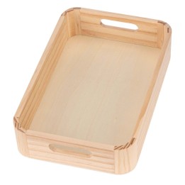 Plateau avec poignée 29x19cm bois, coins arrondis, FSC