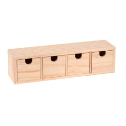 Holz-Box mit 4 Schubladen 31x8x8cm