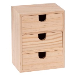 Holz-Box mit 3 Schubladen 14,5x11x7cm hoch