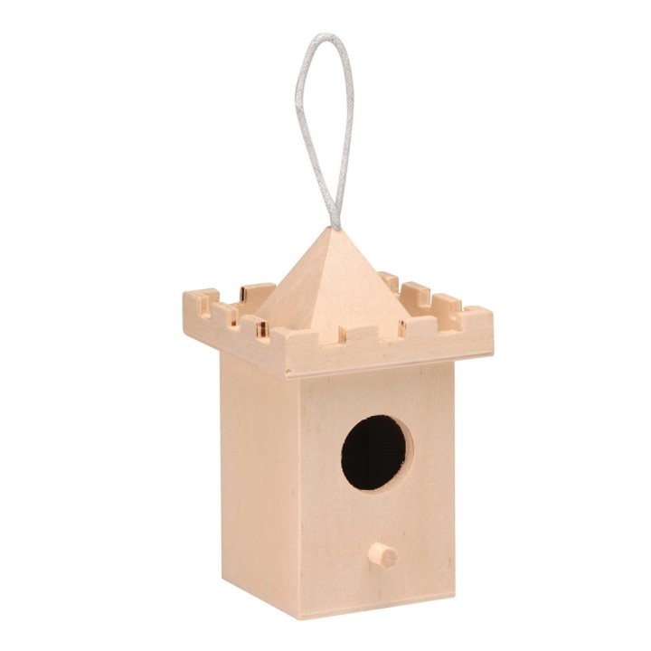 Vogelhaus aus Holz, Turm 8x8x13cm