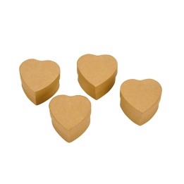Mini-Boxen-Set aus Pappe 4-teilig herzförmig