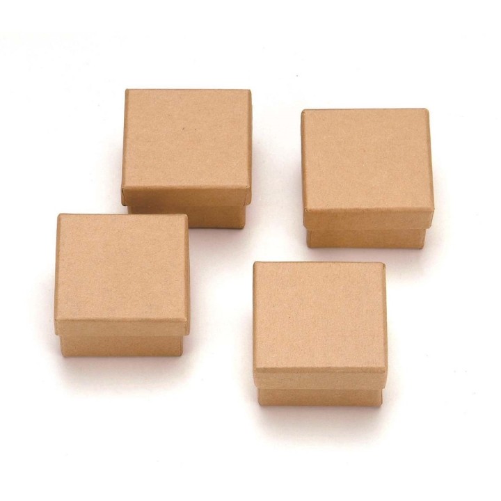 Mini-Boxen-Set aus Pappe 4-teilig quadratisch