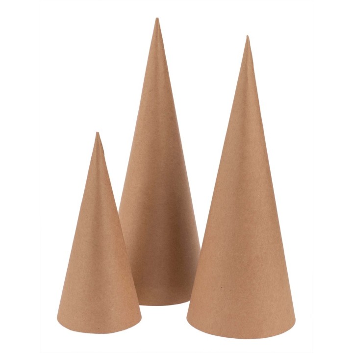 Kegel-Set 3-teilig aus Pappe 10/18/26cm