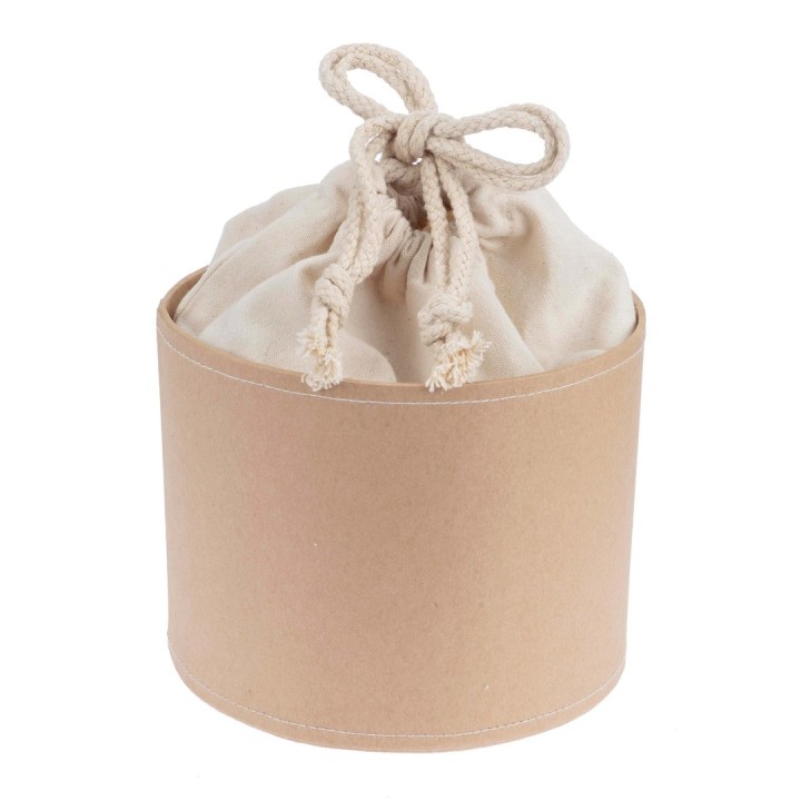 Pappbox rund Höhe 12cm, Durchmesser 15cm mit Baumwollsack