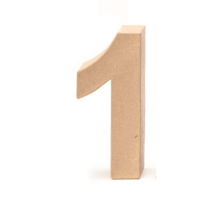 Papp-Zahl natur 1 17,5X5,5cm