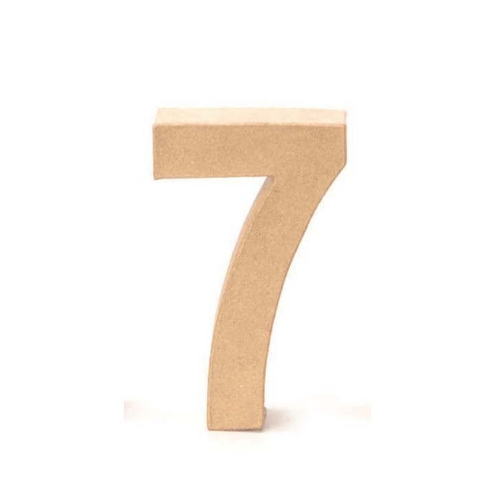 Papp-Zahl natur 7 17,5X5,5cm