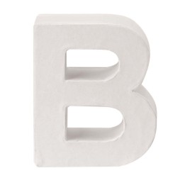 Papp-Buchstabe weiss B 10x3,5cm