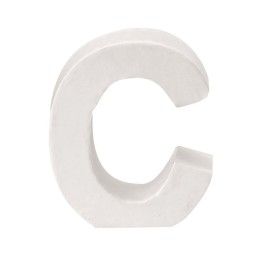 Papp-Buchstabe weiss C 10x3,5cm
