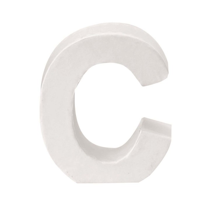 Papp-Buchstabe weiss C 10x3,5cm