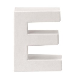 Papp-Buchstabe weiss E 10x3,5cm