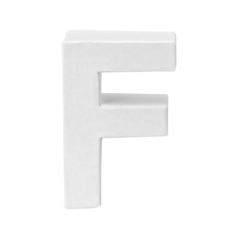 Papp-Buchstabe weiss F 10x3,5cm
