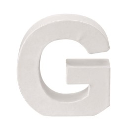 Papp-Buchstabe weiss G 10x3,5cm