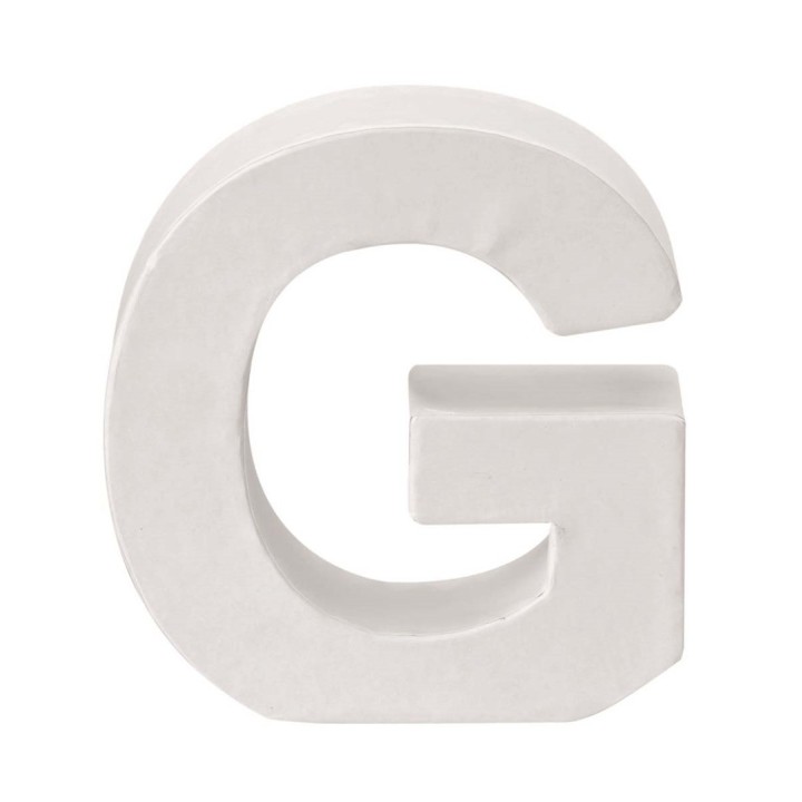 Papp-Buchstabe weiss G 10x3,5cm