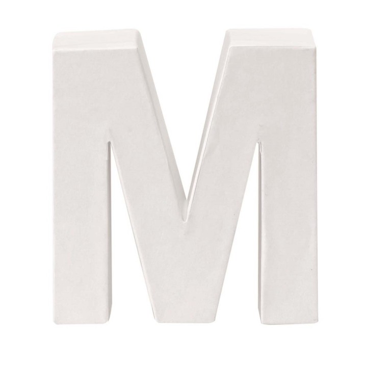 Papp-Buchstabe weiss M 10x3,5cm