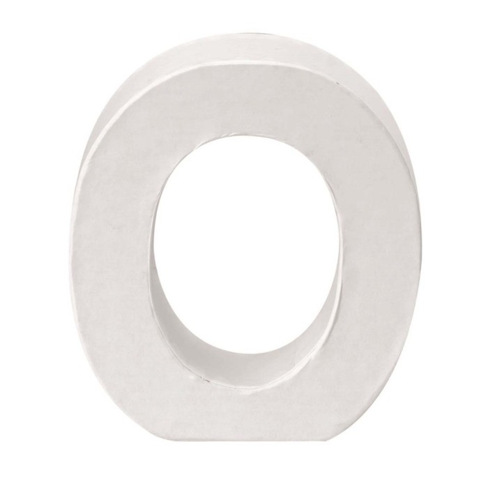 Papp-Buchstabe weiss O 10x3,5cm