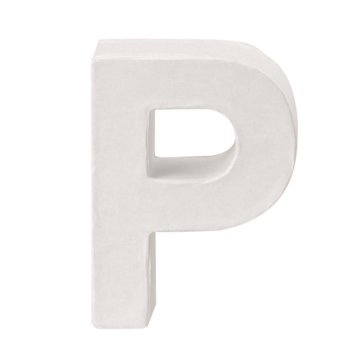 Papp-Buchstabe weiss P 10x3,5cm