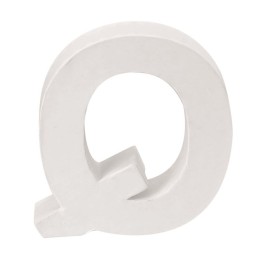 Papp-Buchstabe weiss Q 10x3,5cm