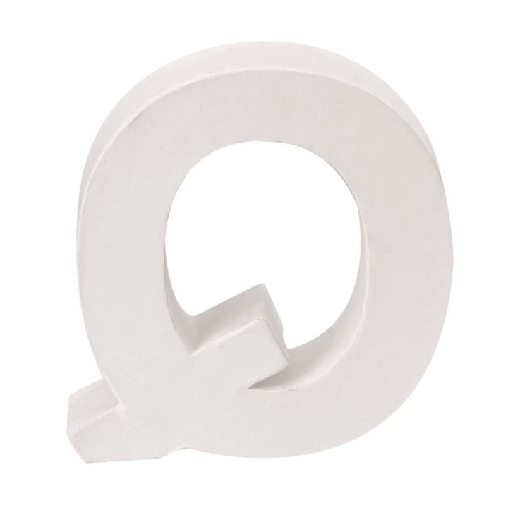 Papp-Buchstabe weiss Q 10x3,5cm