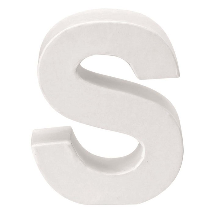 Papp-Buchstabe weiss S 10x3,5cm