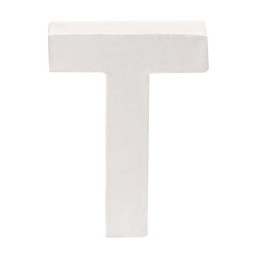 Papp-Buchstabe weiss T 10x3,5cm